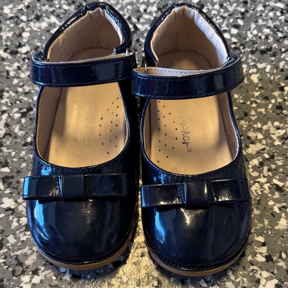 Elegant Navy Kids Dress Shoes with Bow